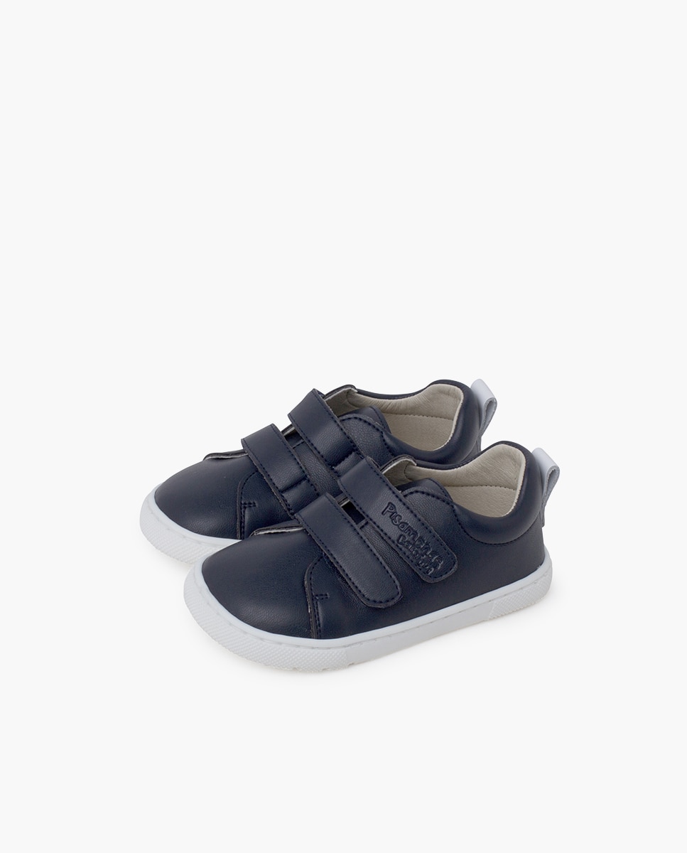 Zapatillas de lona de niña barefoot colores doble tira - Pisamonas - Azul índigo Azul índigo-3