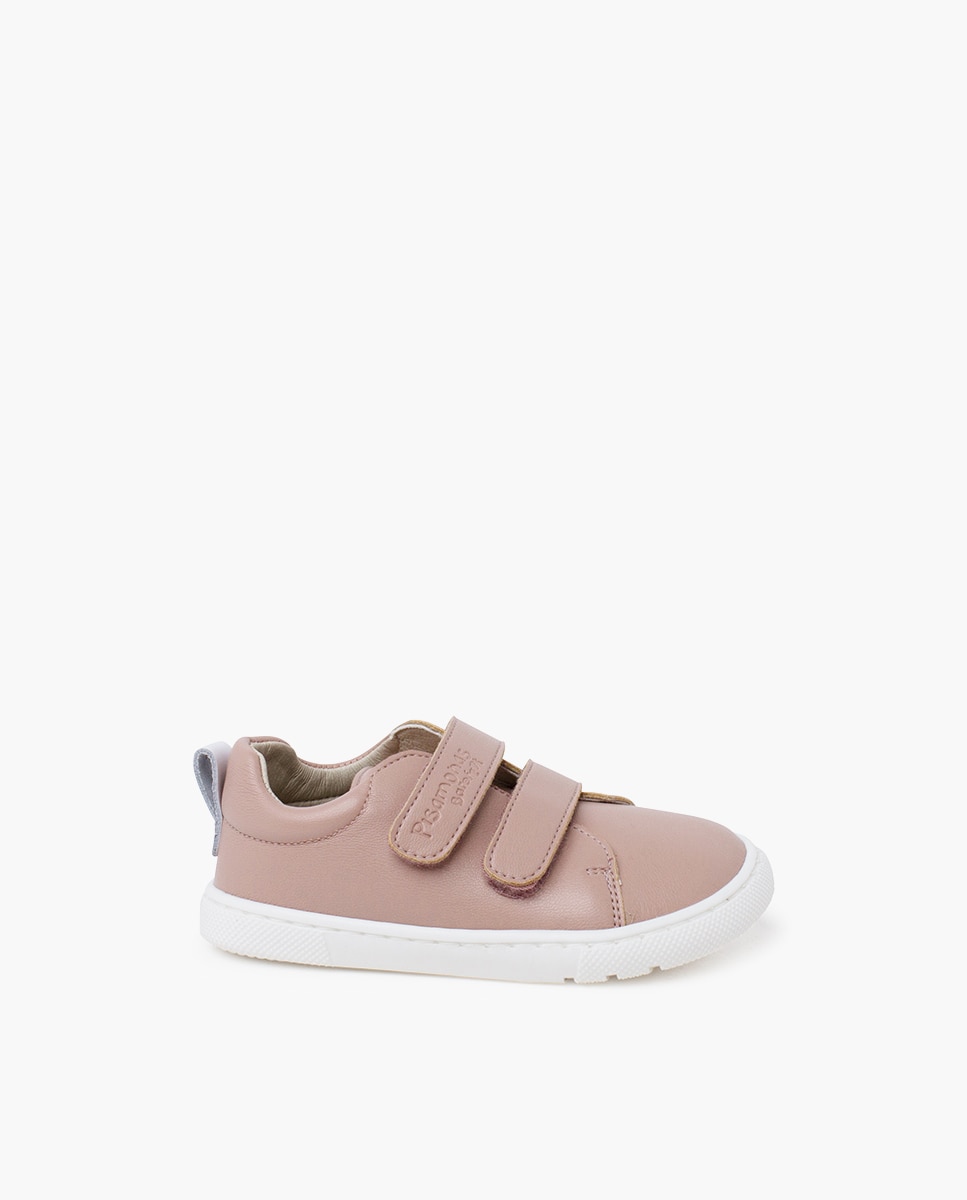 Zapatillas de lona de niña barefoot colores doble tira - Pisamonas - Nude Nude-1