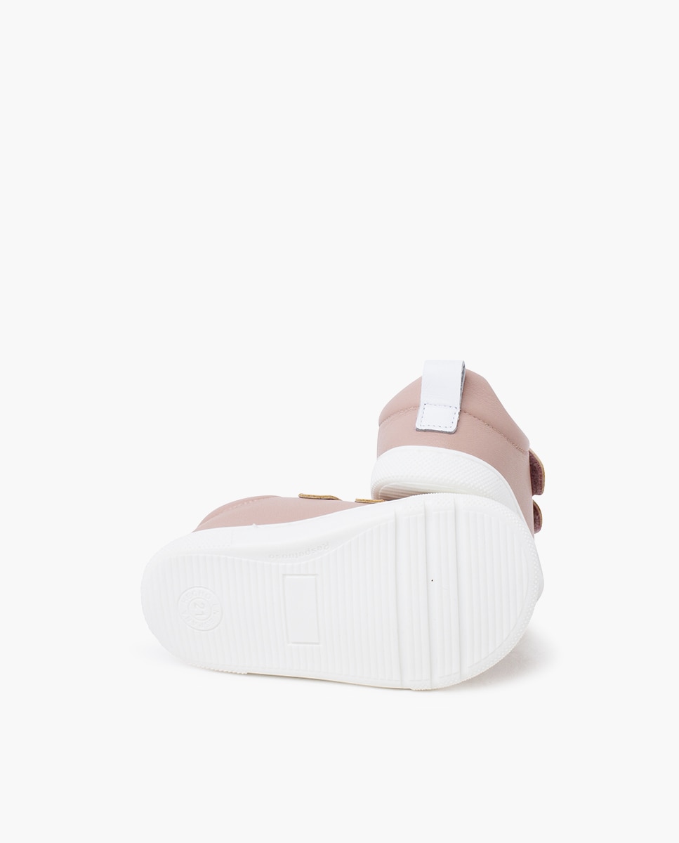 Zapatillas de lona de niña barefoot colores doble tira - Pisamonas - Nude Nude-2