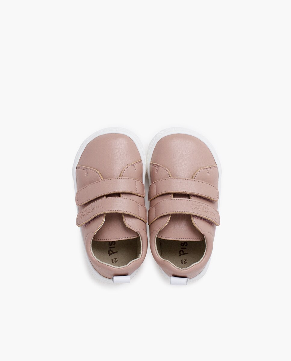 Zapatillas de lona de niña barefoot colores doble tira - Pisamonas - Nude Nude-4