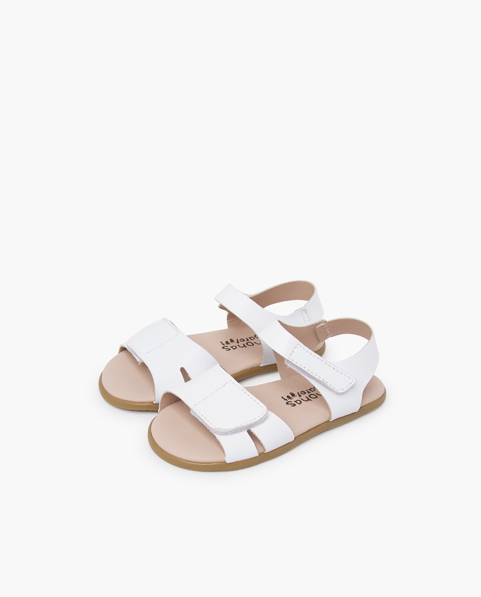 Pisamonas - Sandalias abiertas de niña barefoot piel pala adherente.