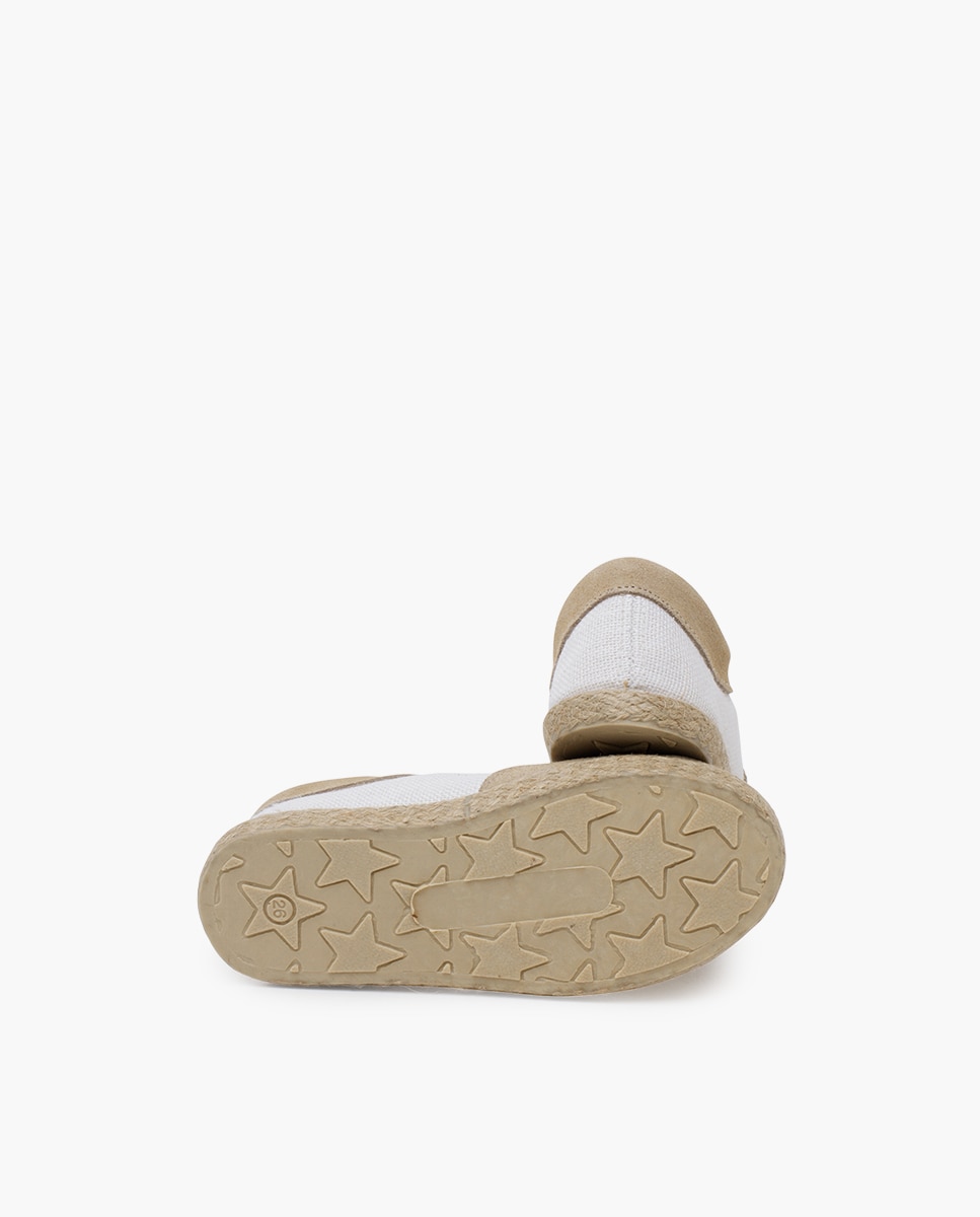 Zapatillas de piel de niños lino y serraje combinadas - Pisamonas - Rosa / Blanco Rosa / Blanco-2