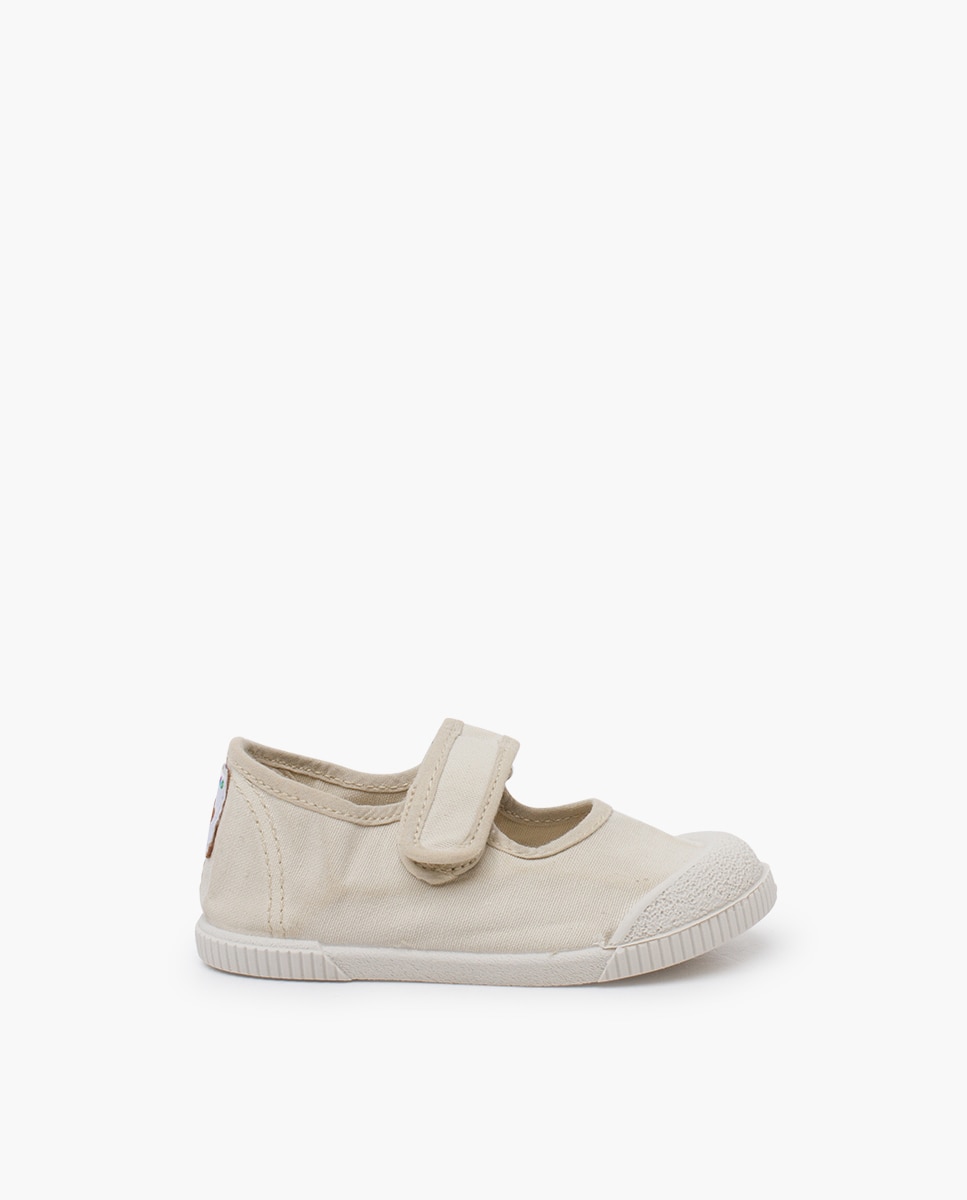 Merceditas puntera barefoot lona lavada en avena - Pisamonas - Beige Beige-1