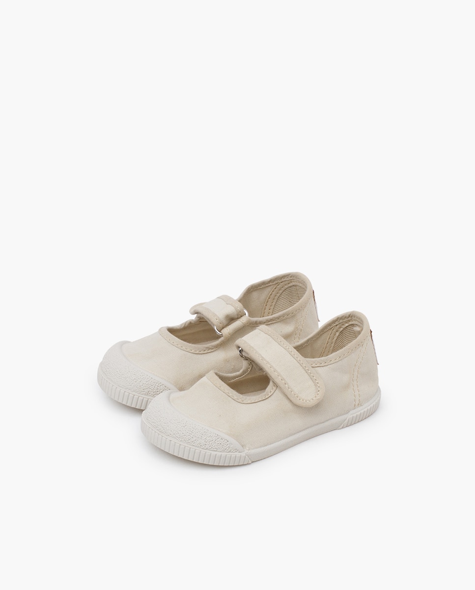 Merceditas puntera barefoot lona lavada en avena - Pisamonas - Beige Beige-3