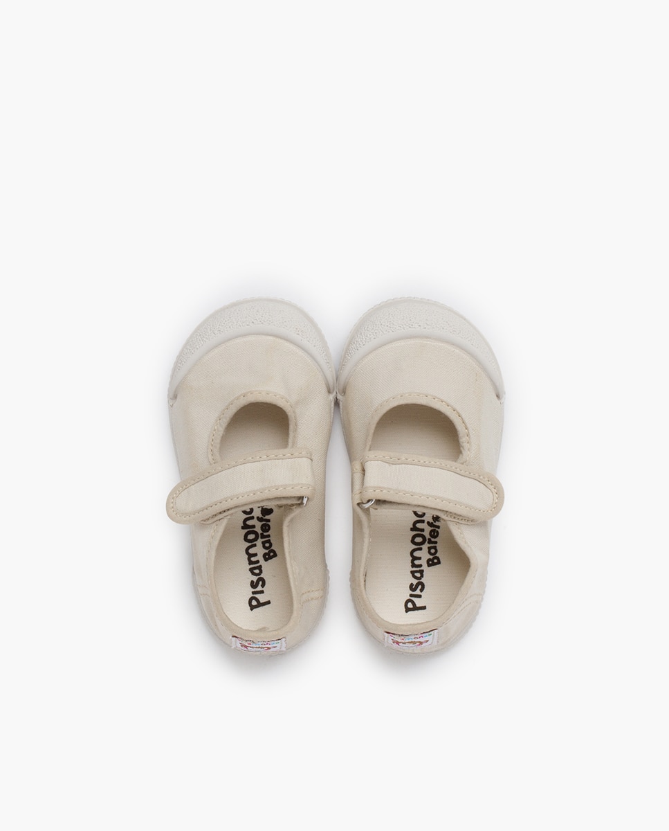 Merceditas puntera barefoot lona lavada en avena - Pisamonas - Beige Beige-4