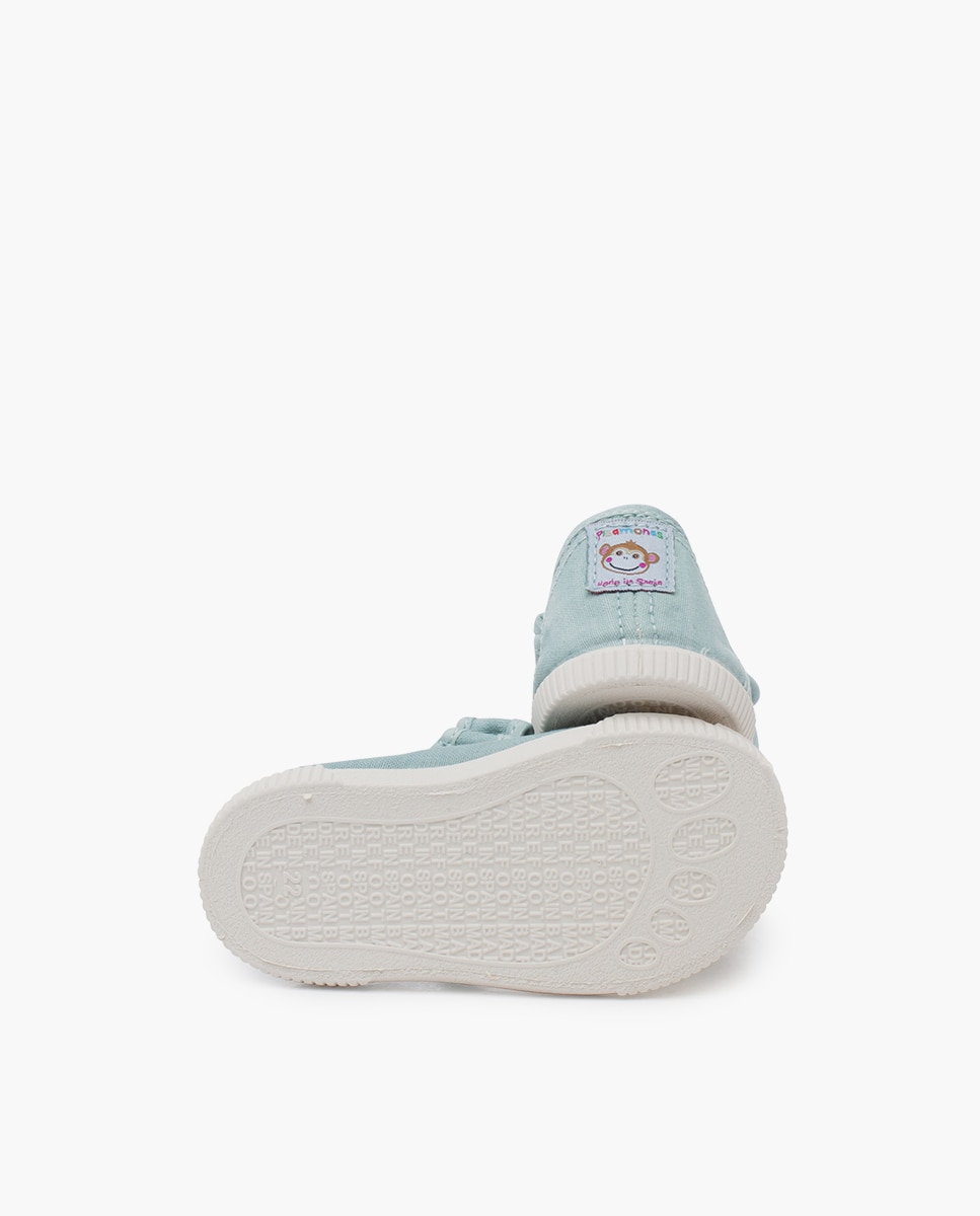 Merceditas puntera barefoot lona lavada en blanco - Pisamonas - Azul celeste Azul celeste-2