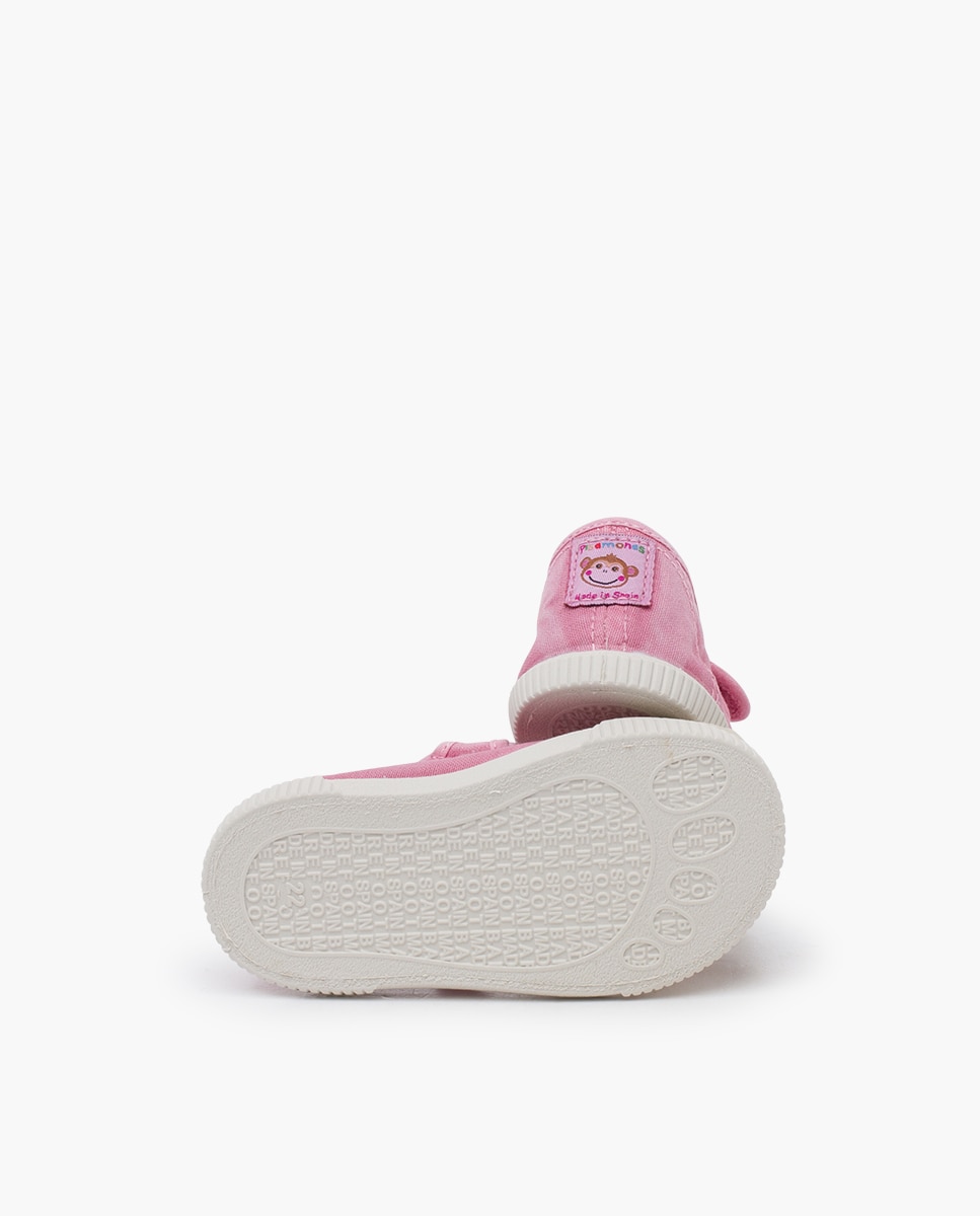 Merceditas puntera barefoot lona lavada en blanco - Pisamonas - Rosa Rosa-2