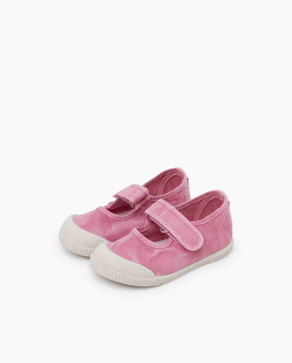Merceditas puntera barefoot lona lavada en blanco - Pisamonas - Rosa Rosa-3