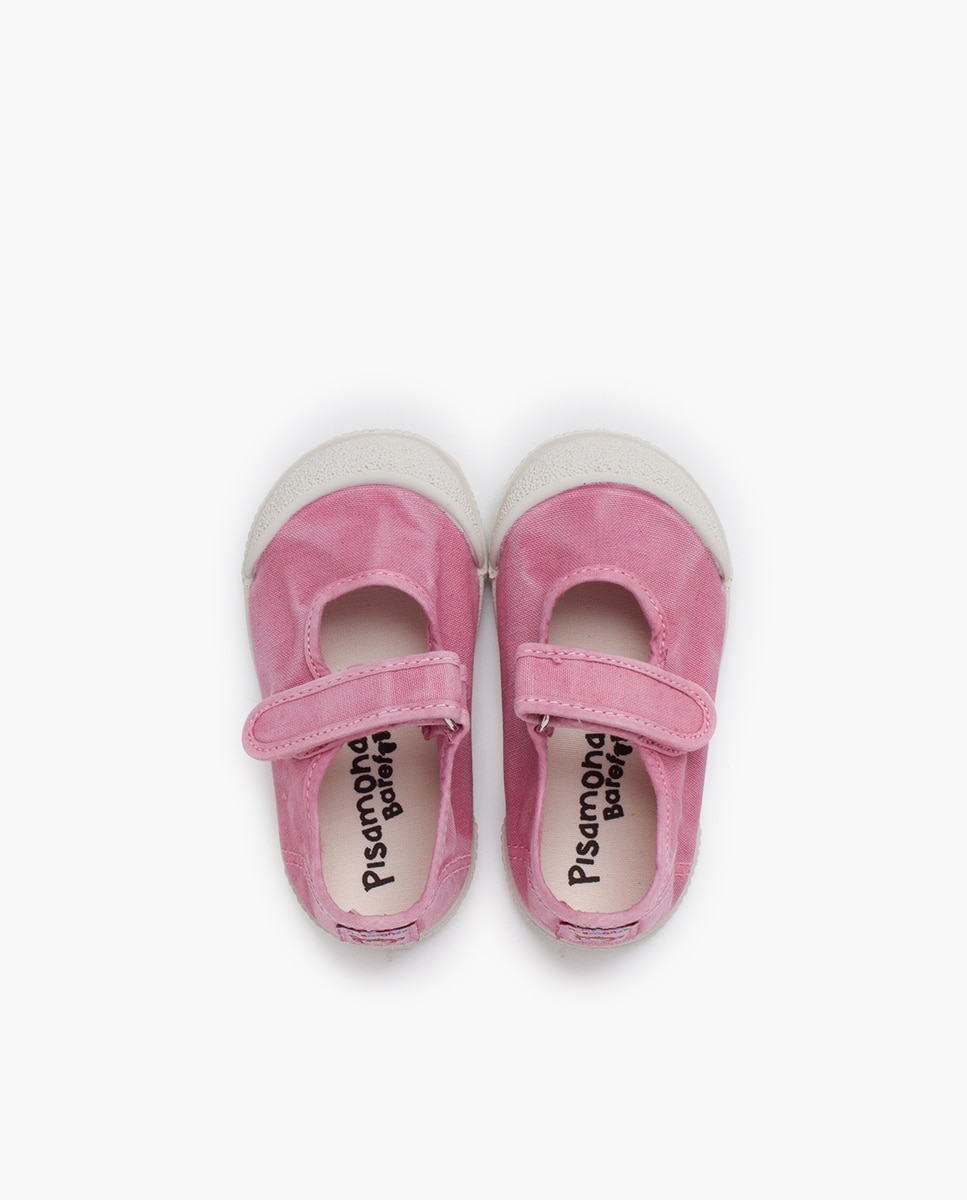 Merceditas puntera barefoot lona lavada en blanco - Pisamonas - Rosa Rosa-4