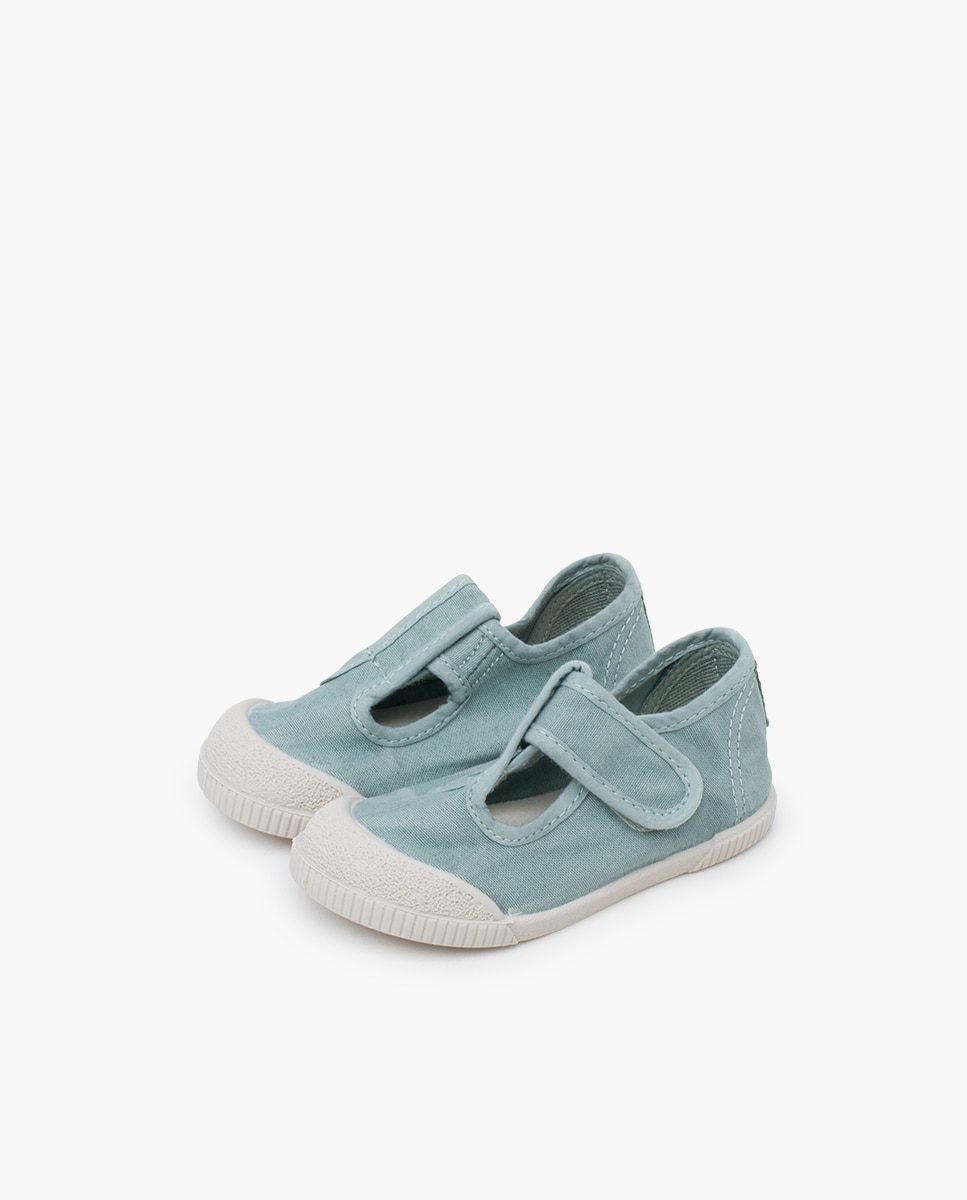 Pepitos puntera barefoot lona lavada en blanco - Pisamonas - Azul Azul-3