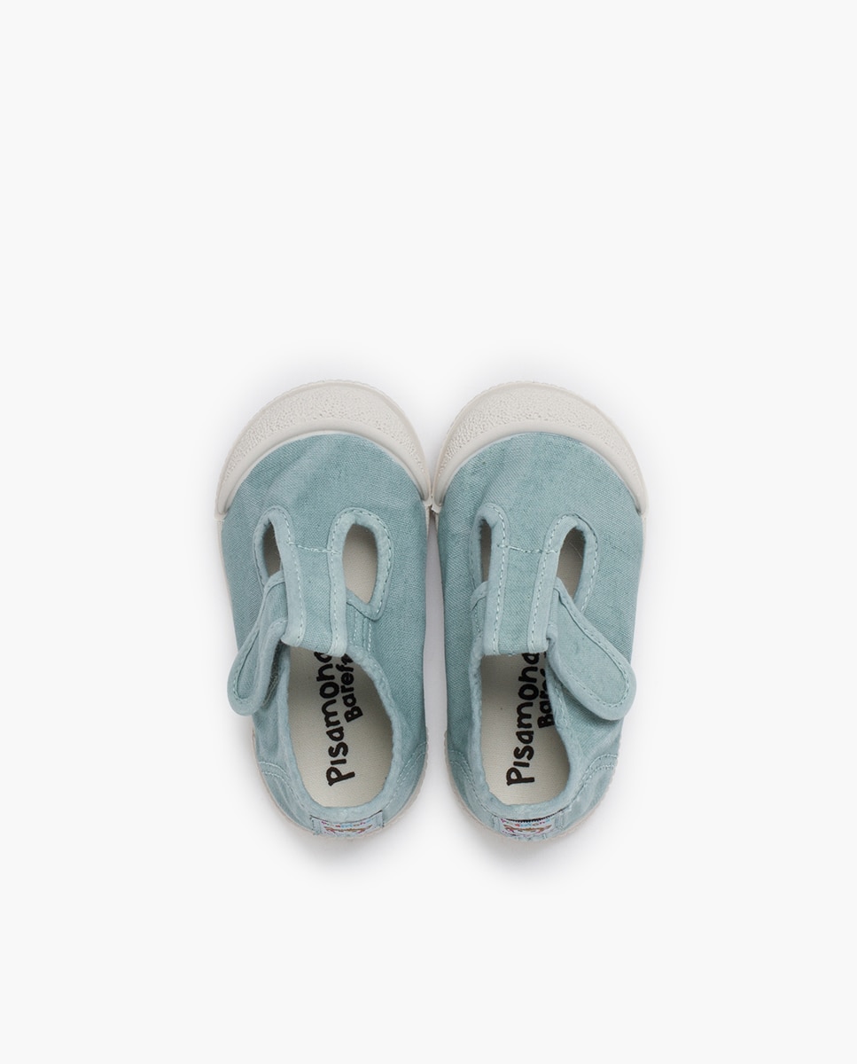 Pepitos puntera barefoot lona lavada en blanco - Pisamonas - Azul Azul-4