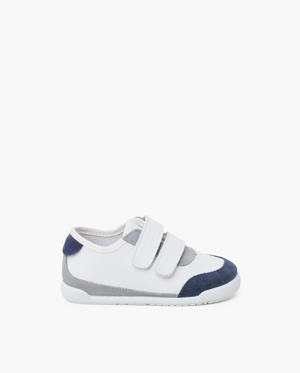 Imagen 0 de Zapatillas deportivas de bebé niña barefoot combinadas Azul marino