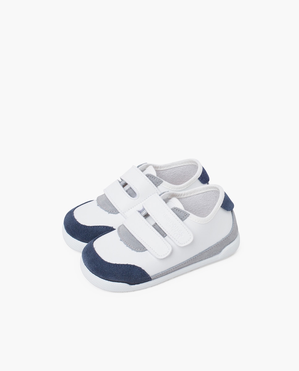 Zapatillas deportivas de bebé niña barefoot combinadas - Pisamonas - Azul marino Azul marino-3