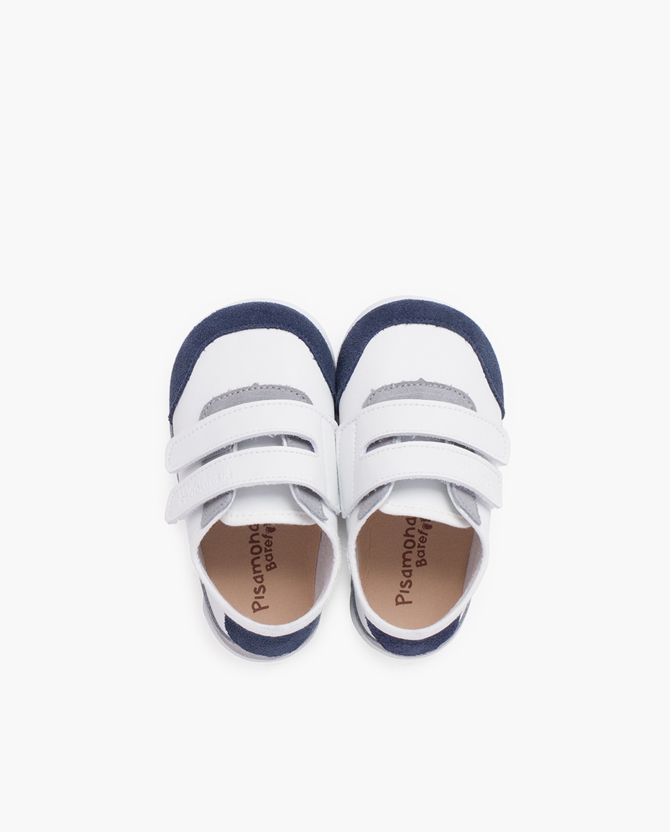 Zapatillas deportivas de bebé niña barefoot combinadas - Pisamonas - Azul marino Azul marino-4