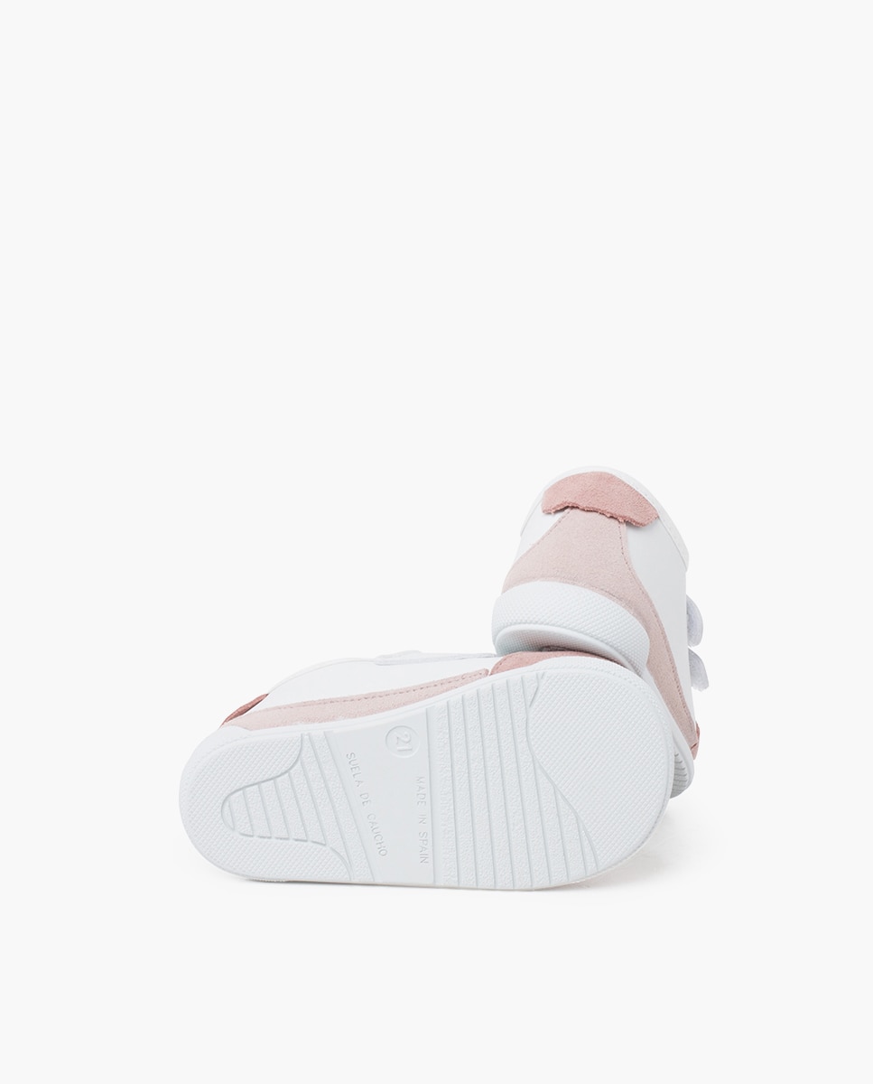 Zapatillas deportivas de bebé niña barefoot combinadas - Pisamonas - Blanco / Rosa Blanco / Rosa-2