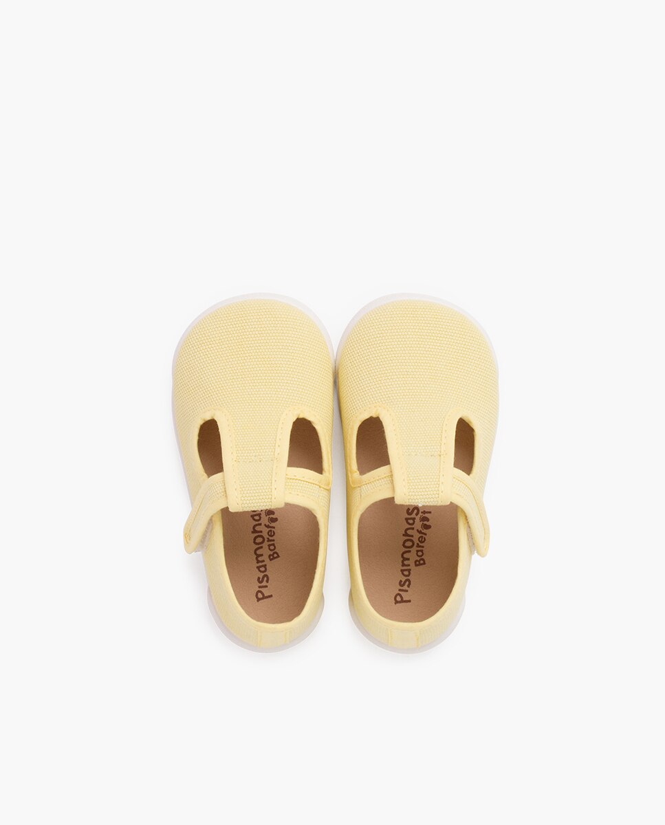 Pepitos de bebé barefoot lona canvas tira - Pisamonas - Amarillo Amarillo-4