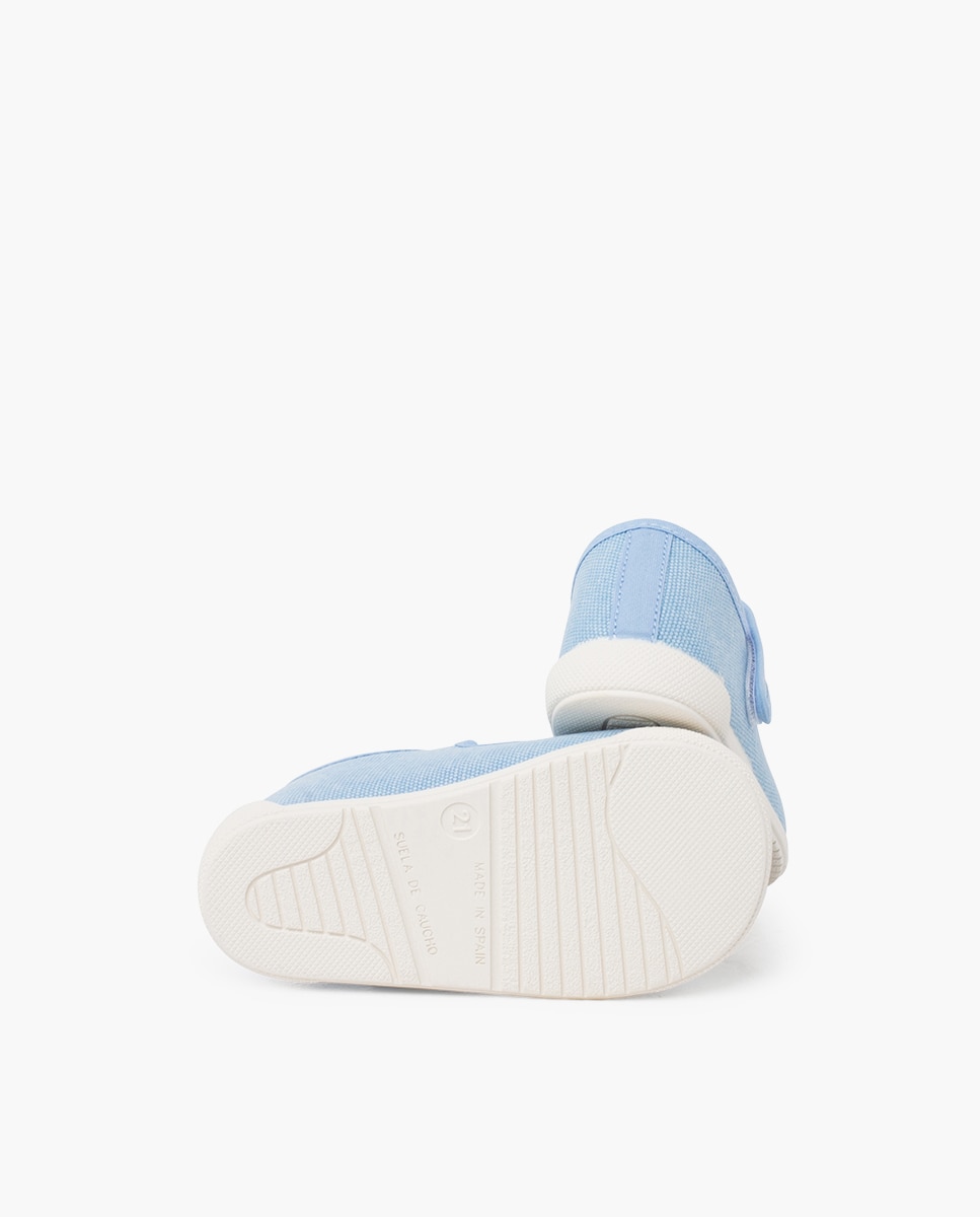 Pepitos de bebé barefoot lona canvas tira - Pisamonas - Azul claro Azul claro-2