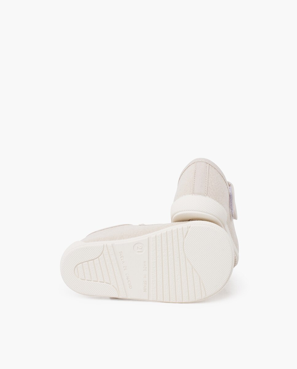 Pepitos de bebé barefoot lona canvas tira - Pisamonas - Beige Beige-2