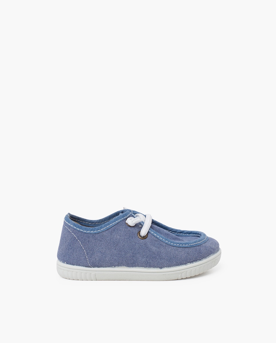 Imagen 0 de Náuticos de niños wallaby con suela fina y cordones elásticos Azul claro