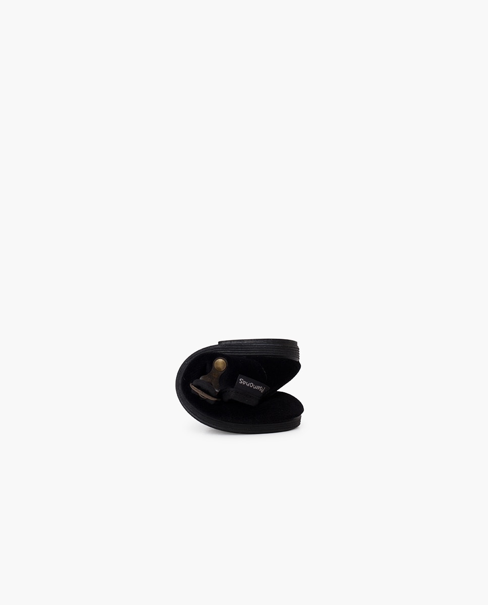 Merceditas de niña terciopelo hebilla oro viejo - Pisamonas - Negro Negro-5