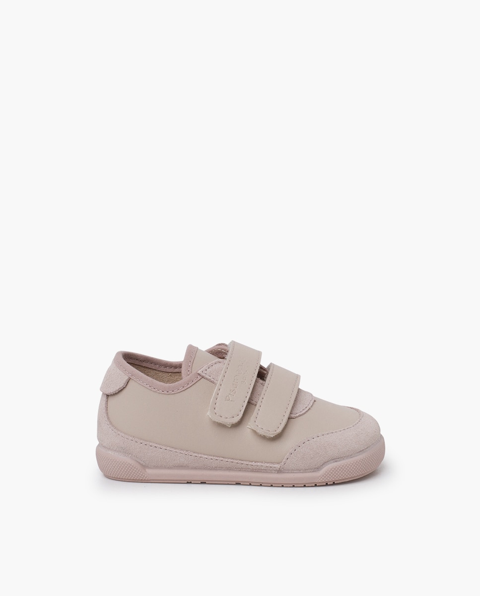 Zapatillas deportivas de bebé niña barefoot combinadas - Pisamonas - Rosa claro Rosa claro-1