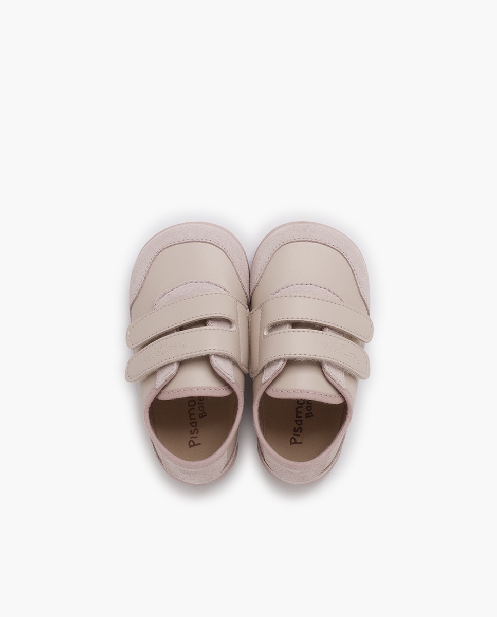 Zapatillas deportivas de bebé niña barefoot combinadas - Pisamonas - Rosa claro Rosa claro-4