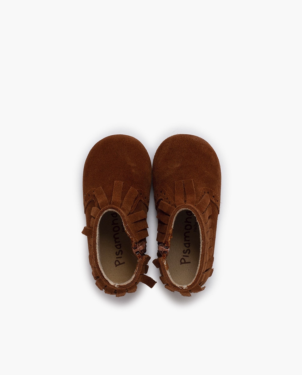 Imagen 4 de Botas de niña flecos picado cremallera - Pisamonas - Camel Camel