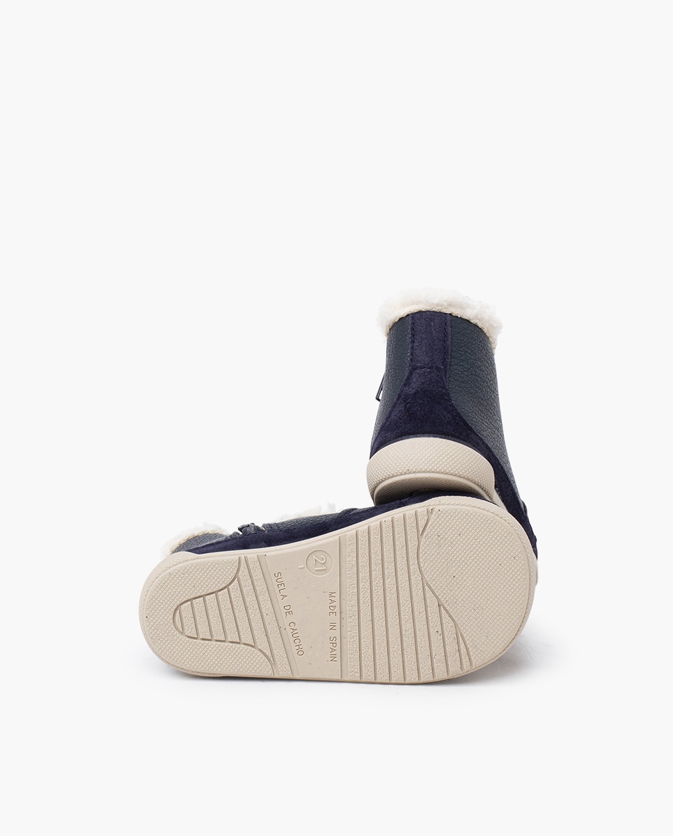 Botas de bebé niña barefoot neopiel cuello borreguito - Pisamonas - Azul marino Azul marino-2