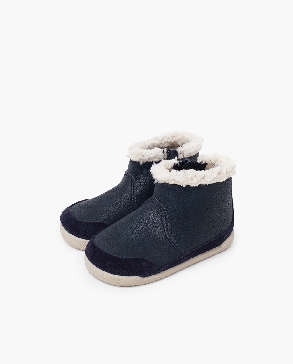 Botas de bebé niña barefoot neopiel cuello borreguito - Pisamonas - Azul marino Azul marino-3