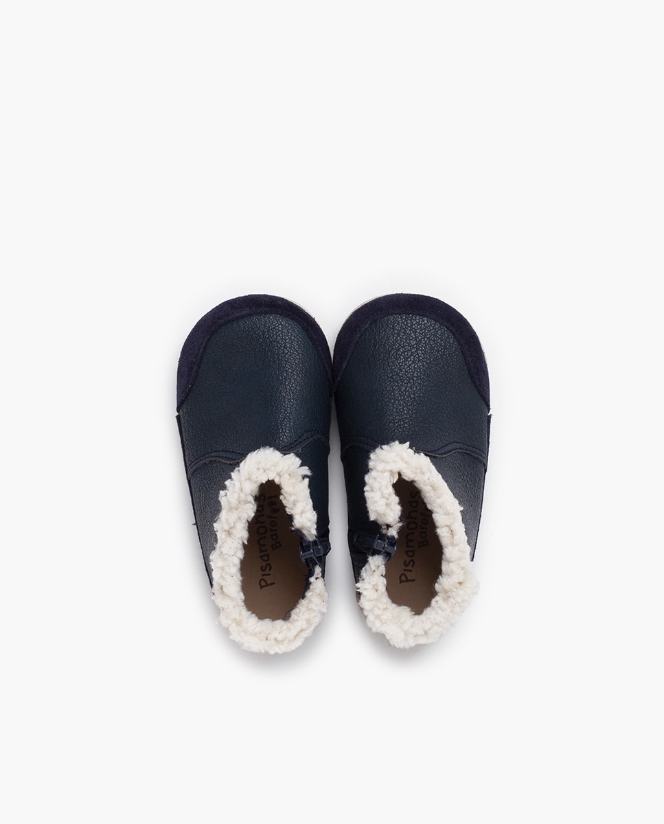Botas de bebé niña barefoot neopiel cuello borreguito - Pisamonas - Azul marino Azul marino-4