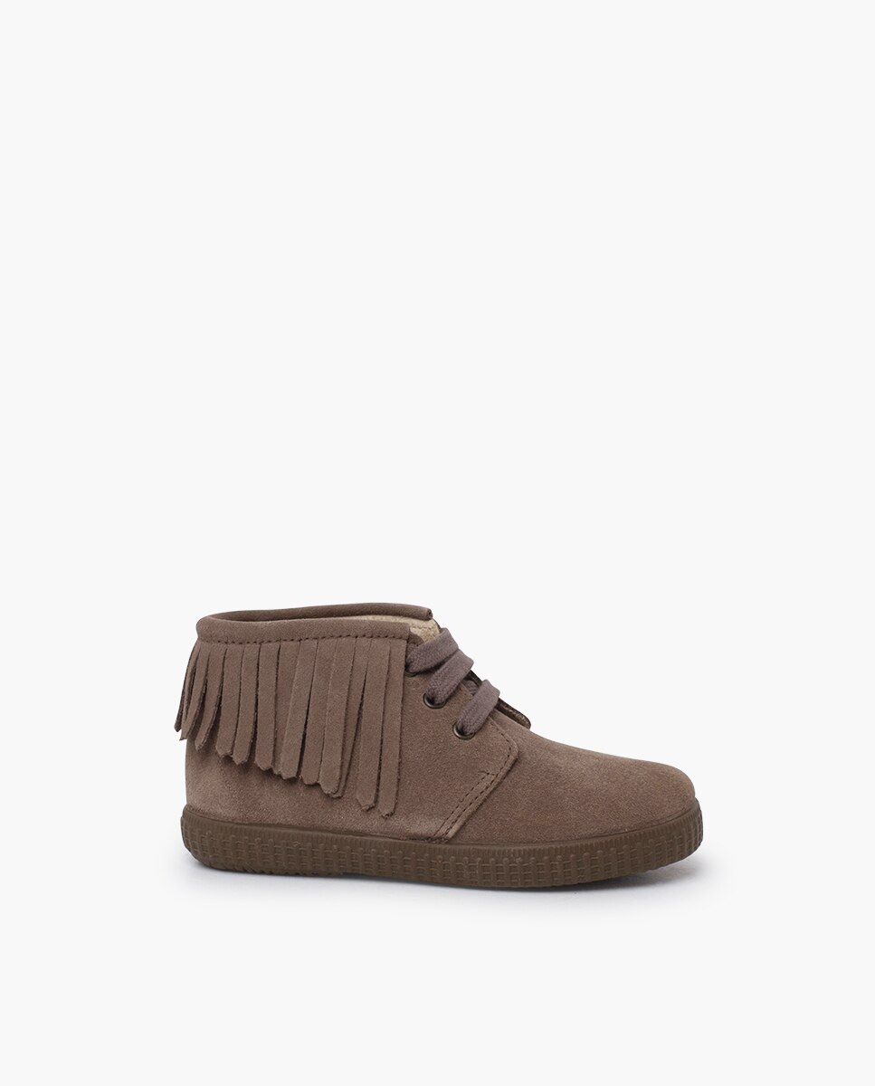 Botas niños serraje flecos con cordones - Pisamonas - Topo Topo-1
