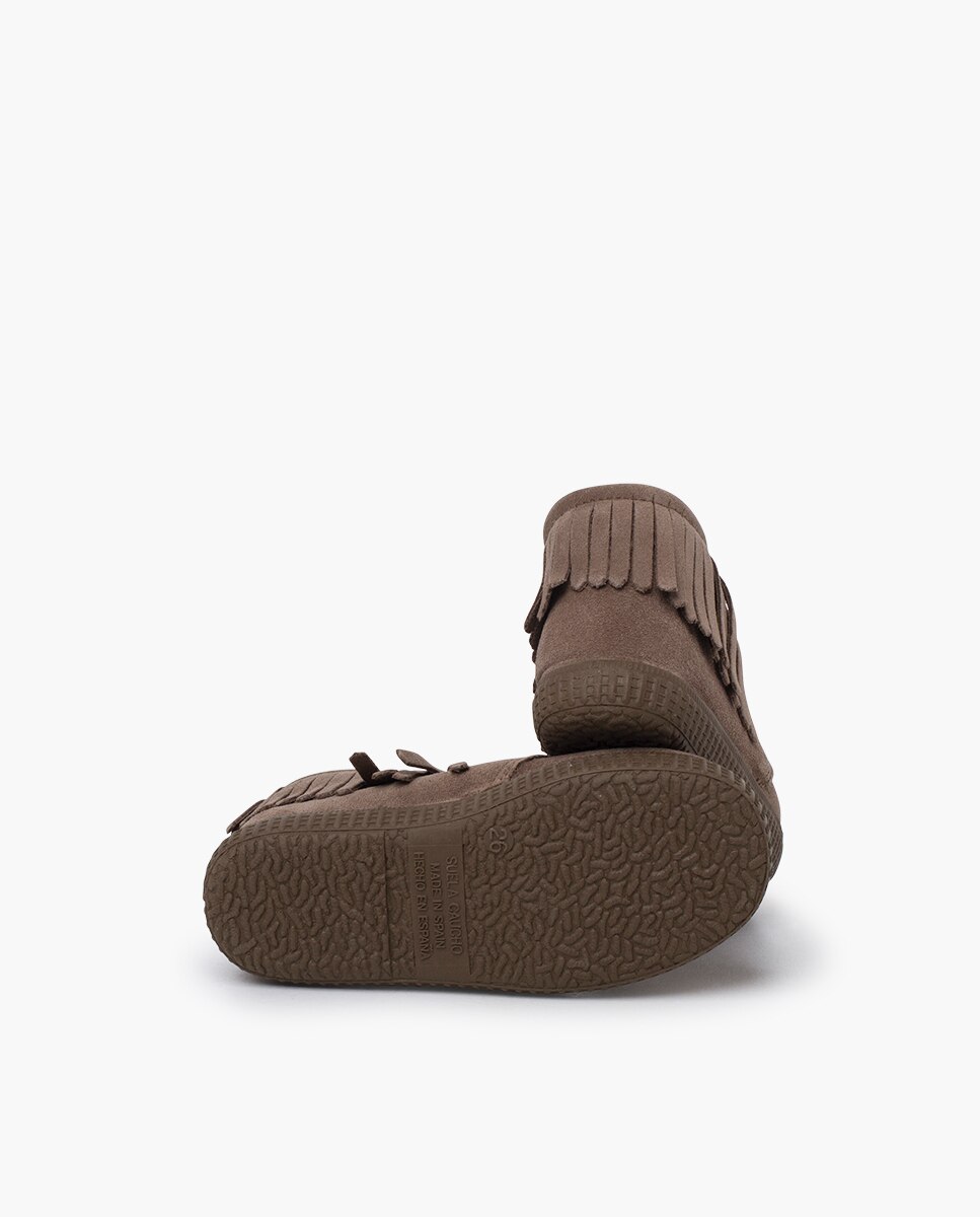 Botas niños serraje flecos con cordones - Pisamonas - Topo Topo-2