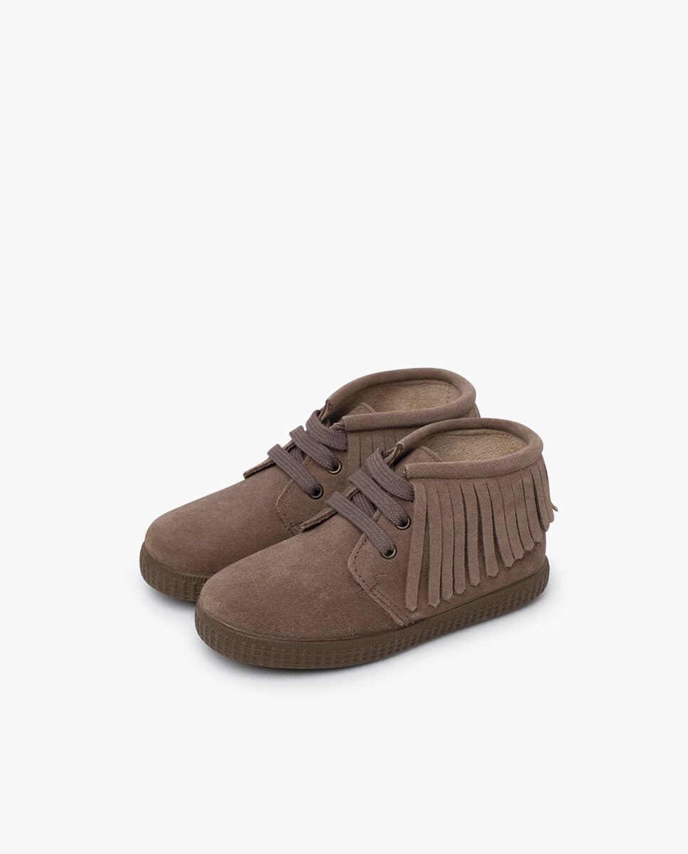 Botas niños serraje flecos con cordones - Pisamonas - Topo Topo-3