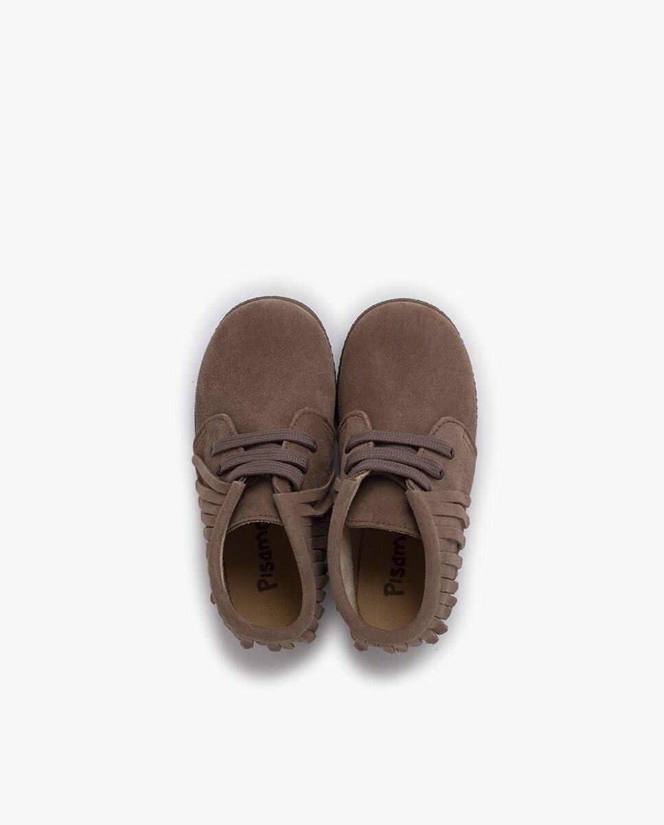 Botas niños serraje flecos con cordones - Pisamonas - Topo Topo-4