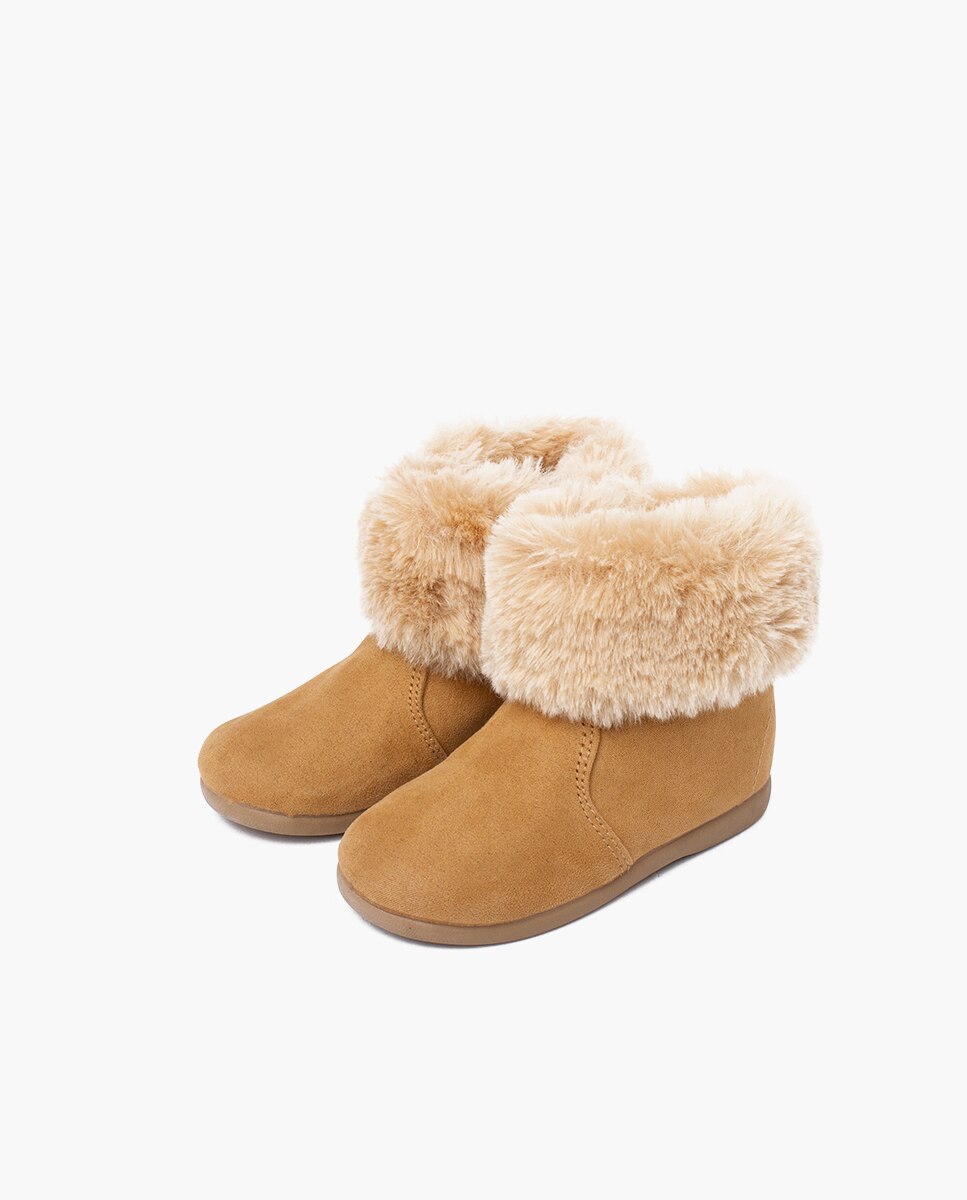 Botas de niña cuello pelito suela fina - Pisamonas - Camel Camel-3
