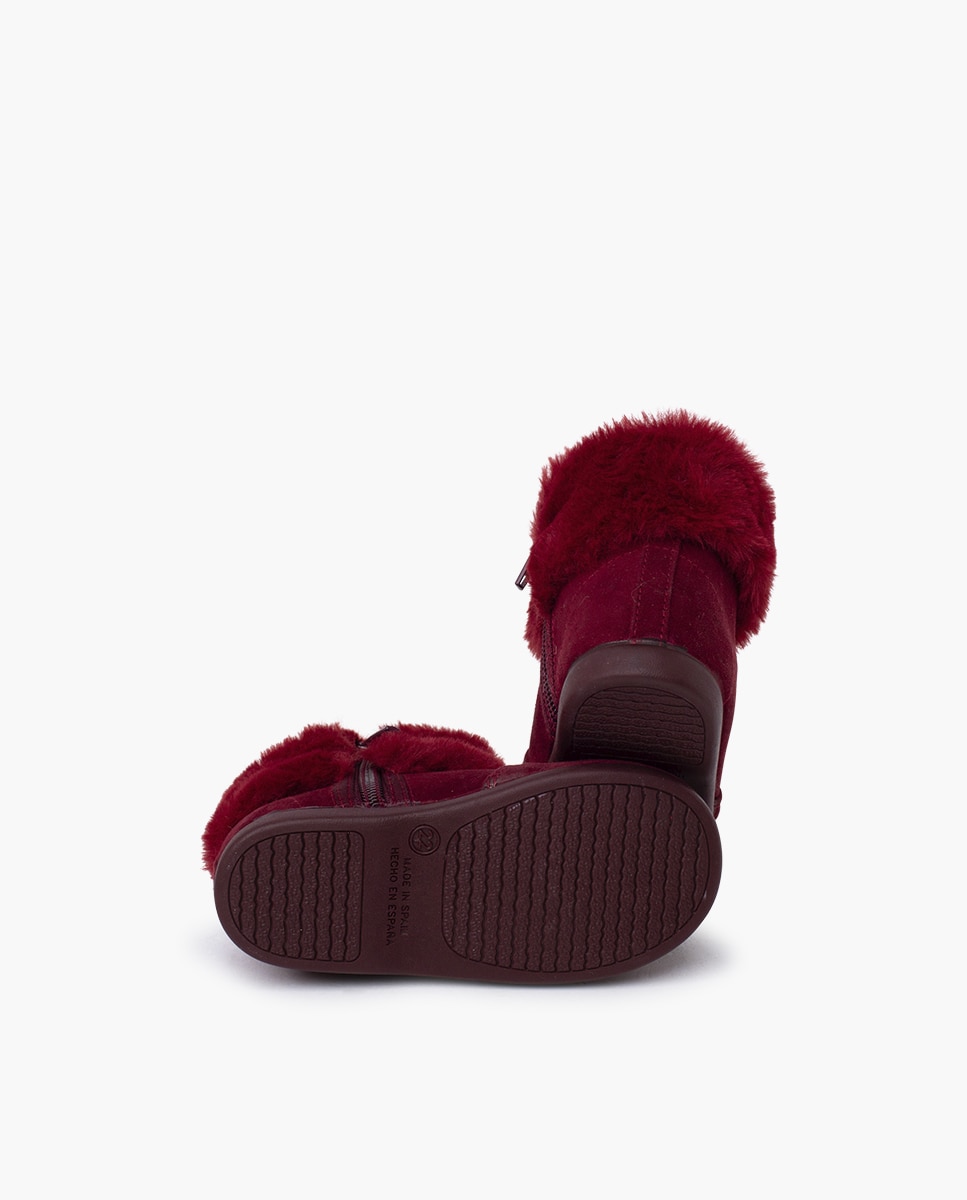 Botas de niña cuello pelito suela fina - Pisamonas - Burdeos Burdeos-2