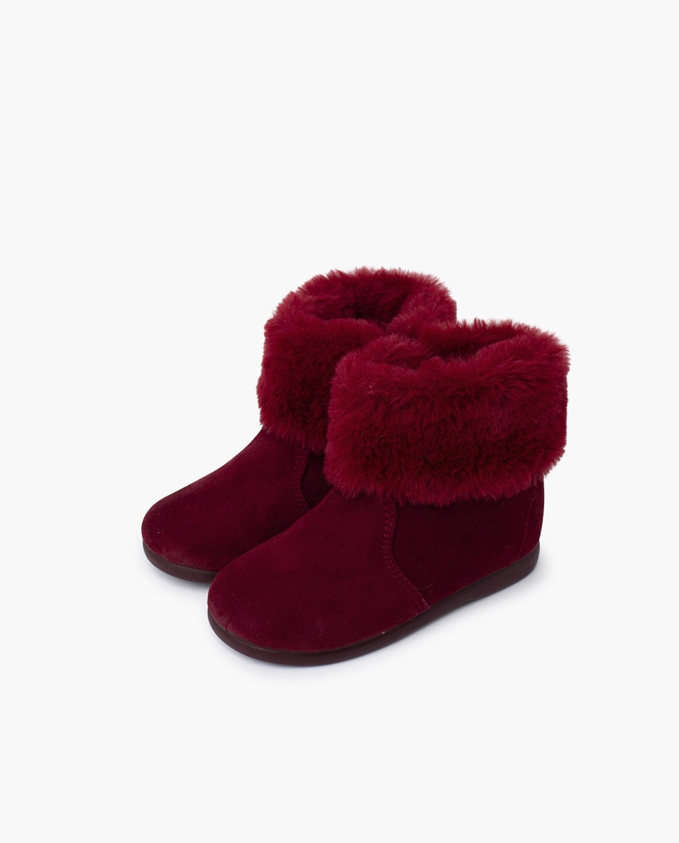 Botas de niña cuello pelito suela fina - Pisamonas - Burdeos Burdeos-3