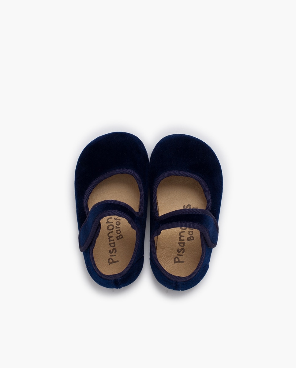 Imagen 4 de Merceditas de niña barefoot terciopelo tira adherente - Pisamonas - Azul marino Azul marino