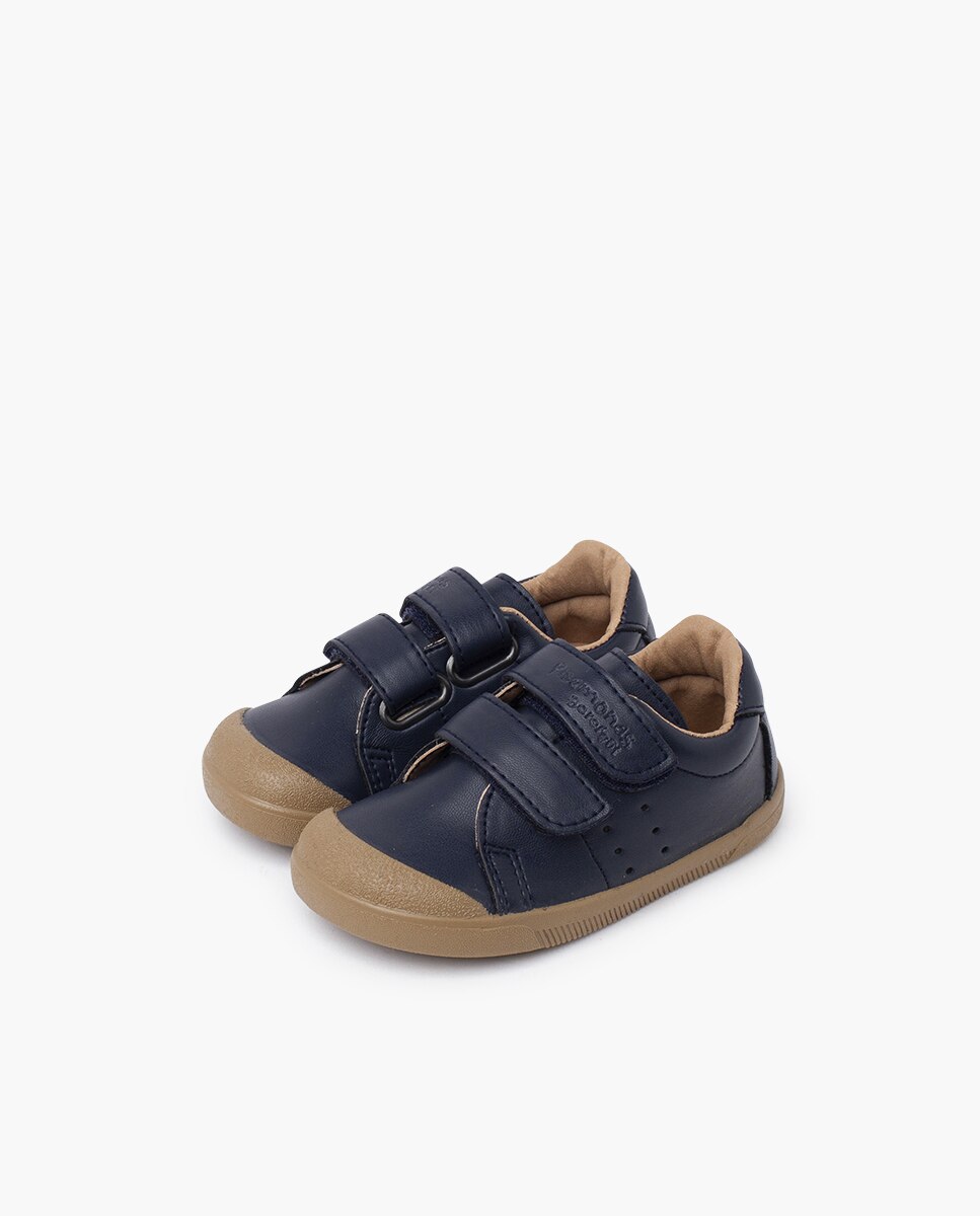 Pisamonas - Zapatillas de lona de niña blanditas barefoot piel vegana.