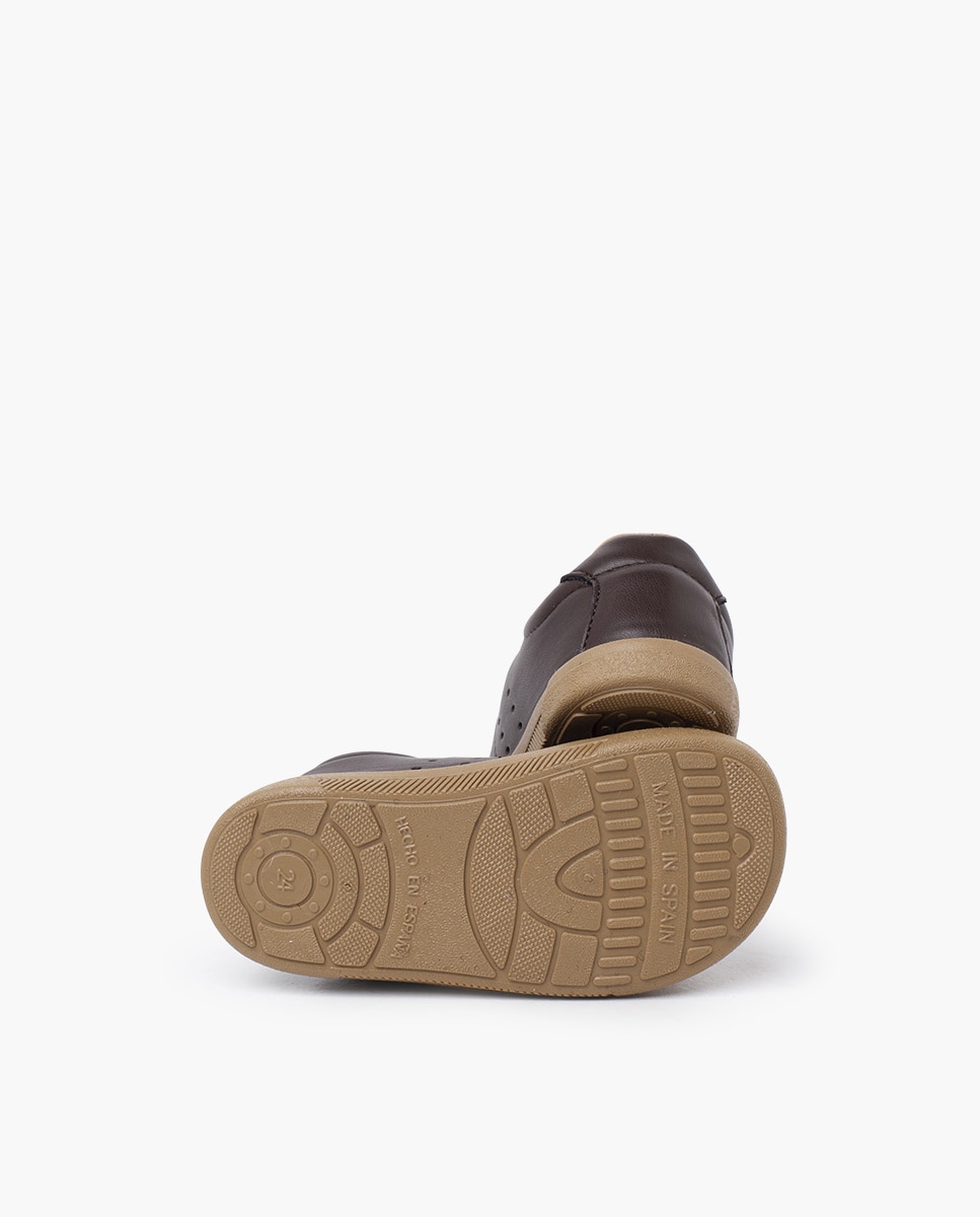 Zapatillas de lona de niña blanditas barefoot piel vegana - Pisamonas - Marrón Marrón-2