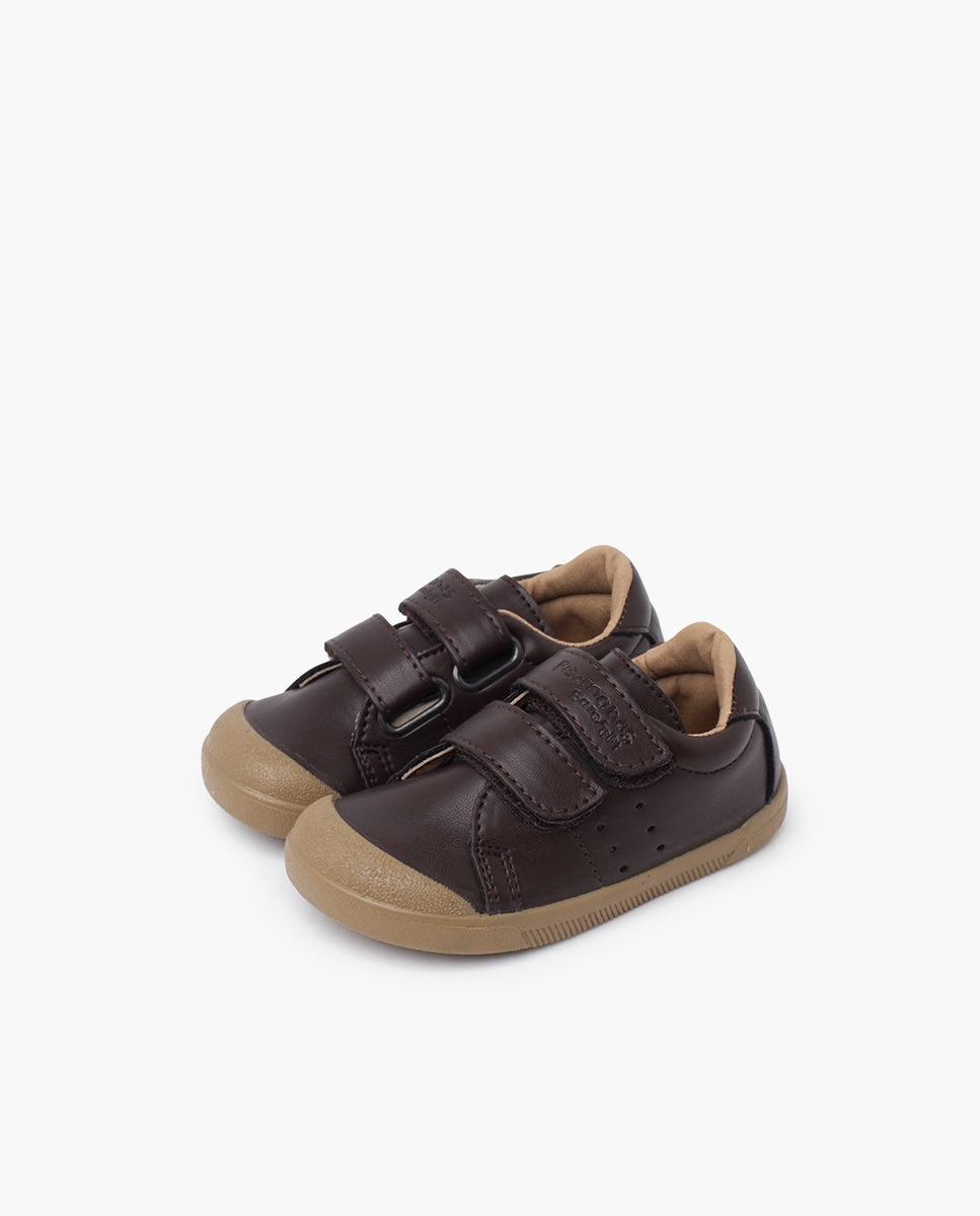 Pisamonas - Zapatillas de lona de niña blanditas barefoot piel vegana.