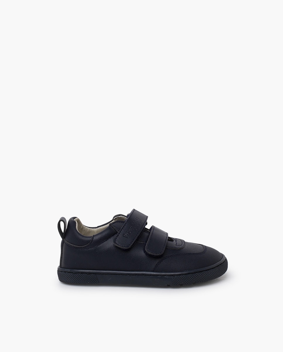 Zapatillas de lona de niño deportivas colegiales barefoot puntera - Pisamonas - Azul marino Azul marino-1