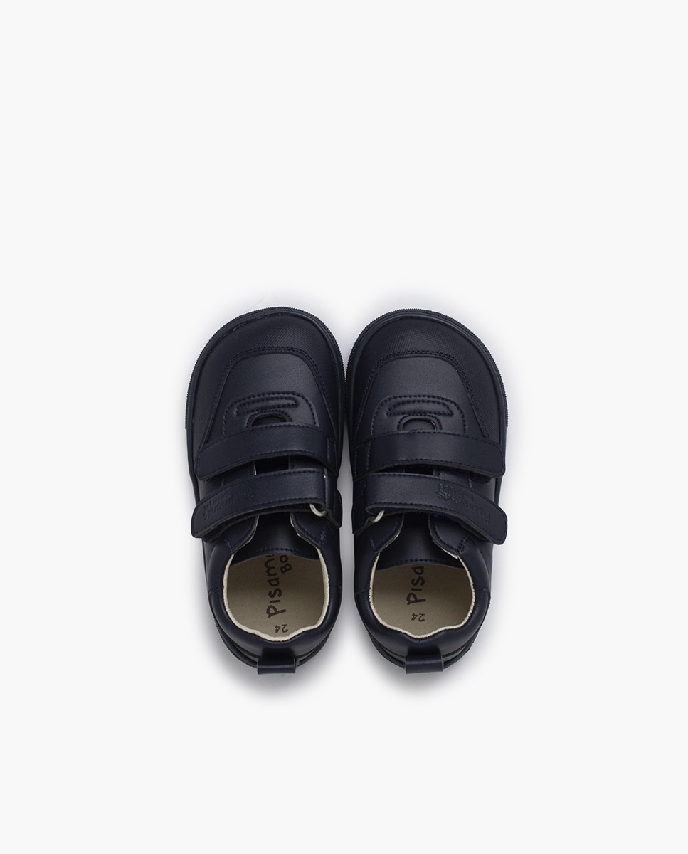 Zapatillas de lona de niño deportivas colegiales barefoot puntera - Pisamonas - Azul marino Azul marino-4