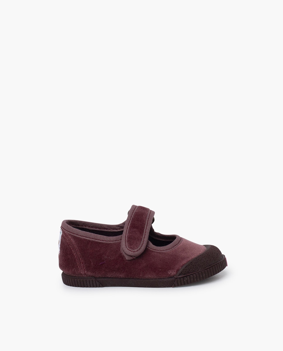 Merceditas de bebé niña terciopelo barefoot - Pisamonas - Burdeos Burdeos-1