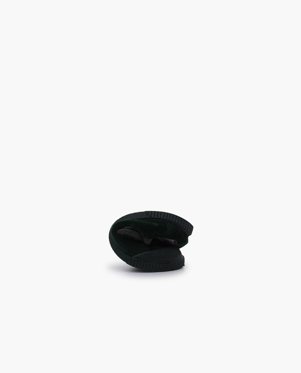 Merceditas de bebé niña terciopelo barefoot - Pisamonas - Verde oscuro Verde oscuro-4