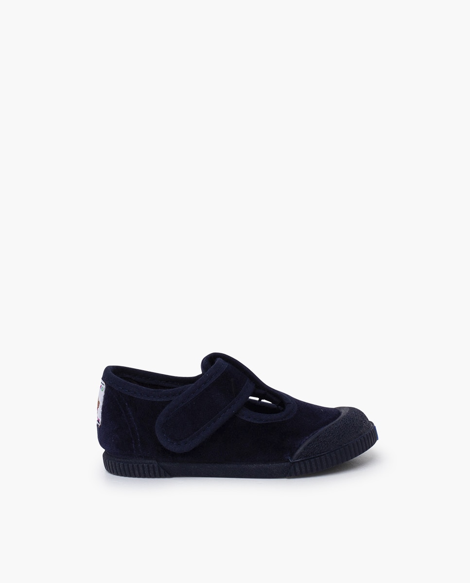 Imagen 1 de Pepitos barefoot terciopelo puntera goma - Pisamonas - Azul marino Azul marino