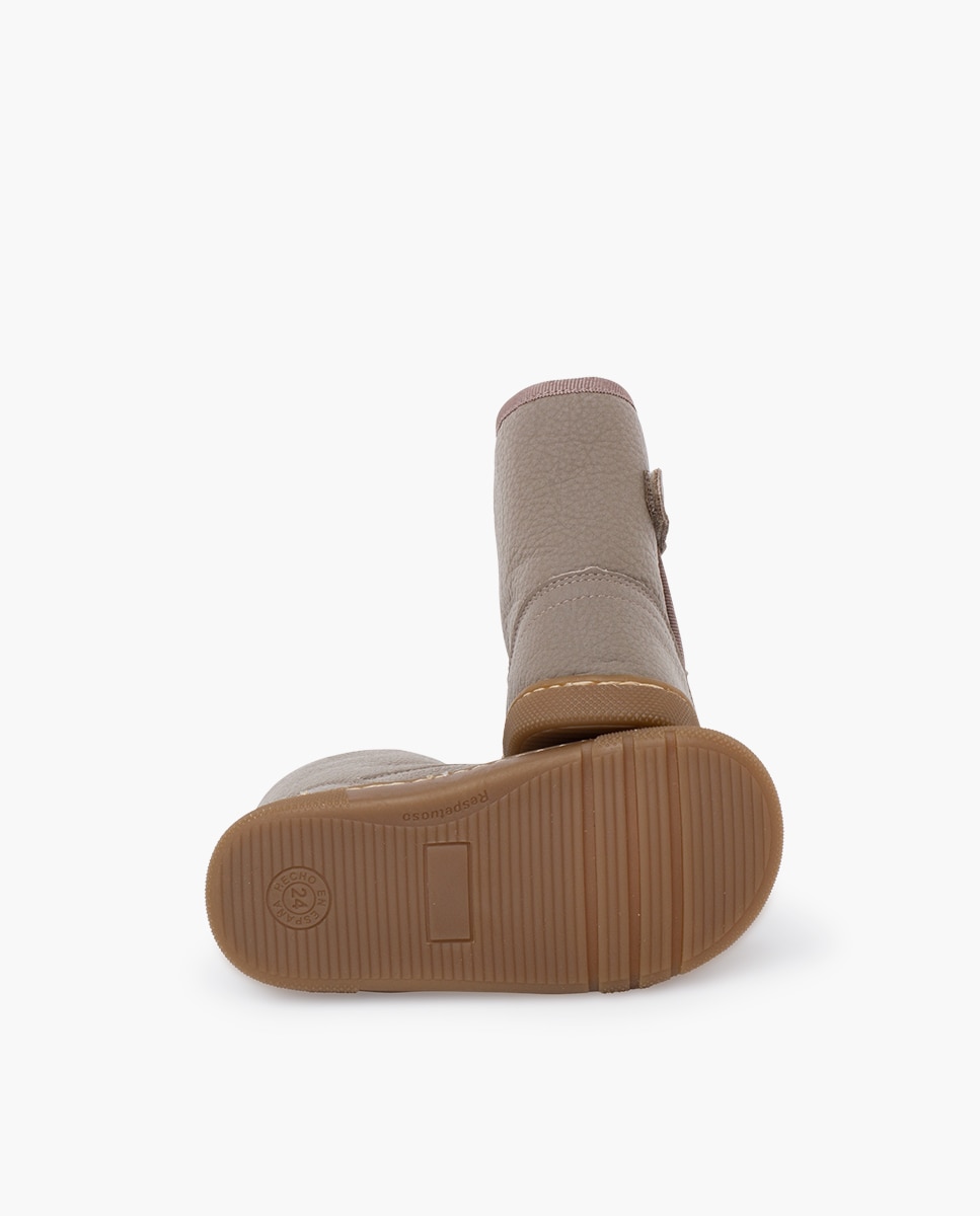 Imagen 2 de Botas de niña piel barefoot borreguito - Pisamonas - Topo Topo