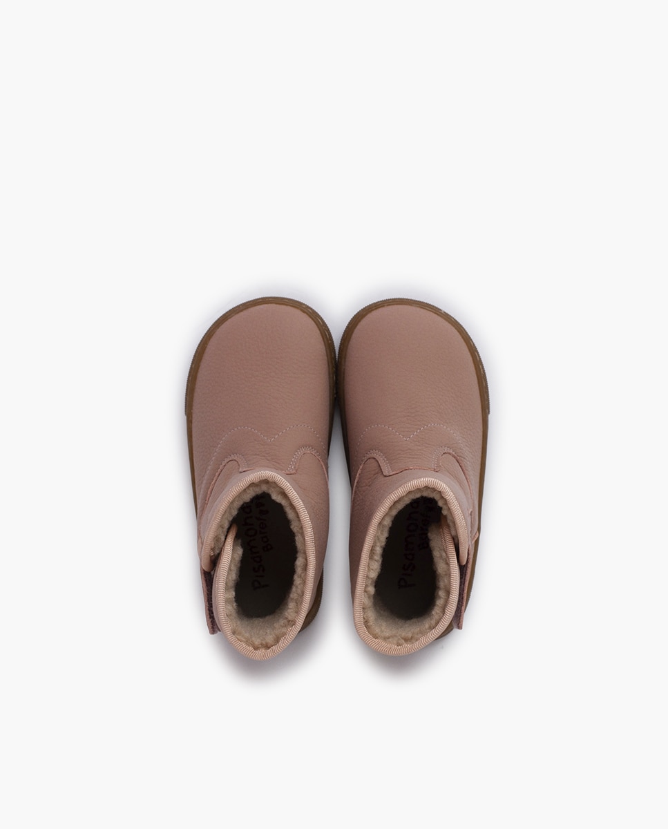 Imagen 4 de Botas de niña piel barefoot borreguito - Pisamonas - Rosa Rosa