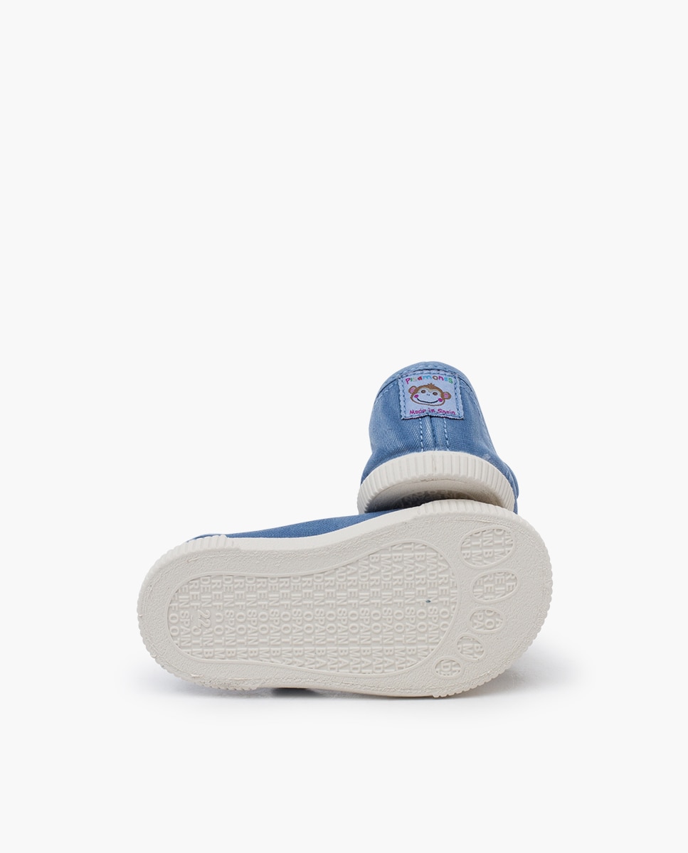 Pepitos puntera barefoot lona lavada en blanco - Azul claro Azul claro-2
