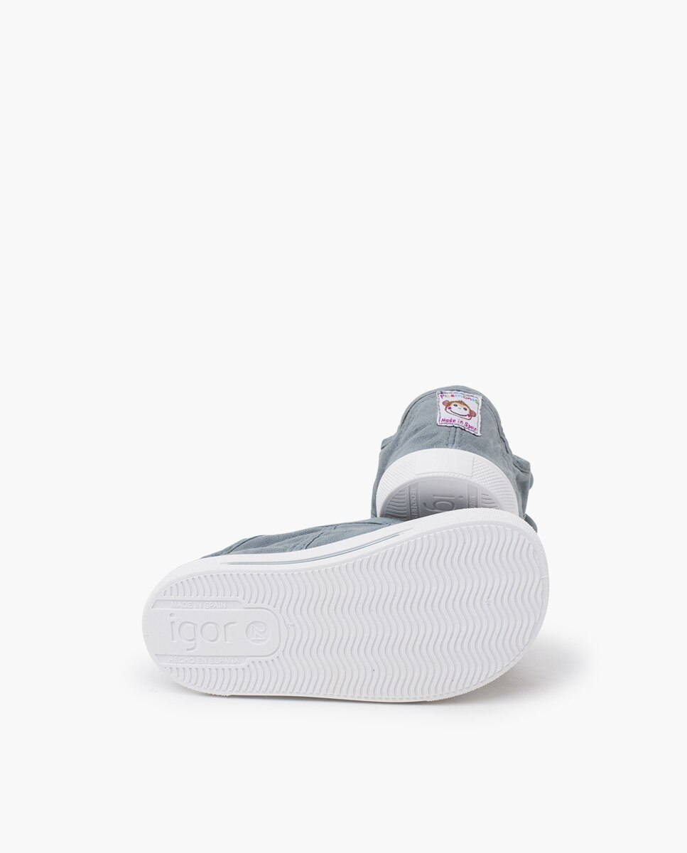 Zapatillas deportivas de bebé niña lona barefoot wide piso - Pisamonas - Azul fumé Azul fumé-2